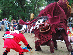 小川阿蘇神社の秋祭りの様子