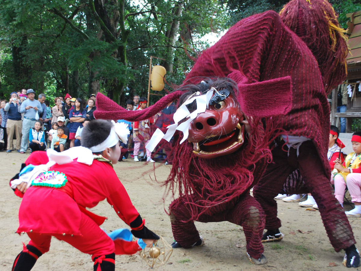 小川阿蘇神社の秋祭りの様子