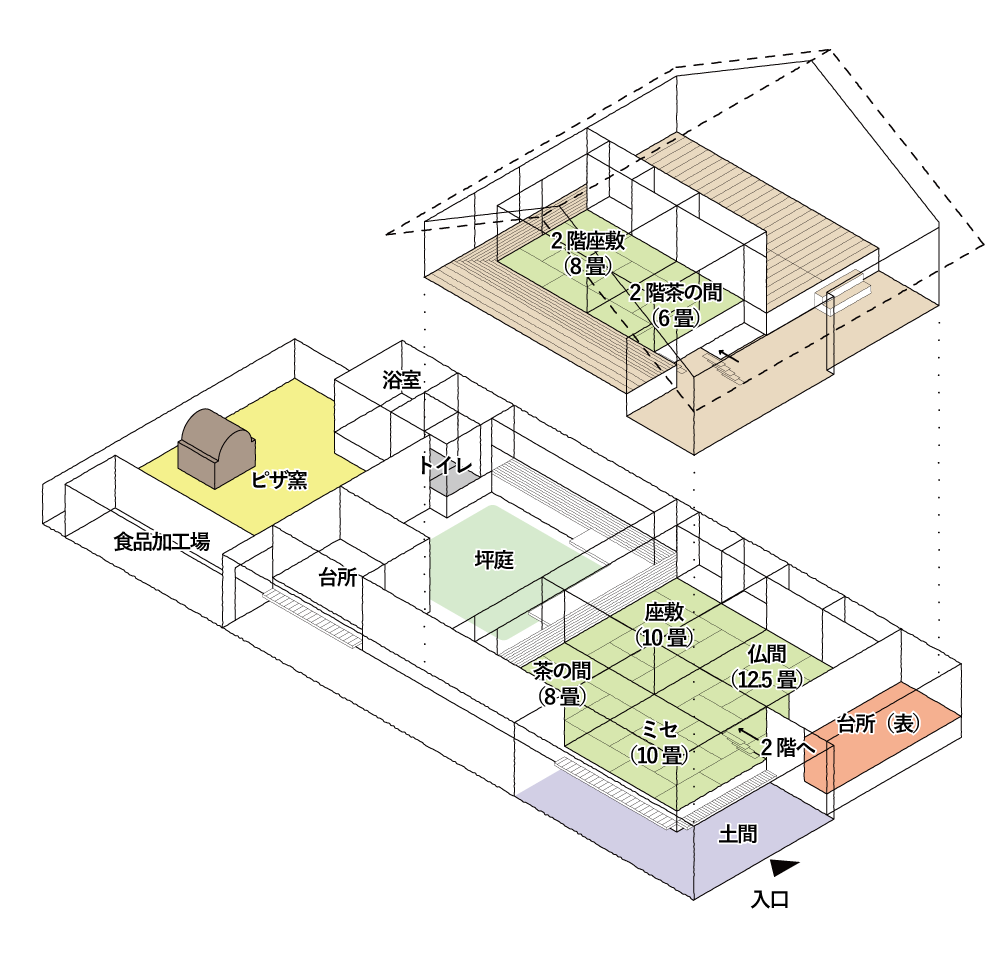 風の館塩屋の館内見取り図